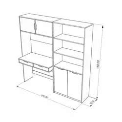میز تحریر و کتابخانه مودنا (طول 180) – کد KT02