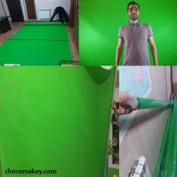 پرده سبز کروماکی 3X5 رول ضد چروک