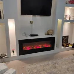 شومینه برقی زیر تلویزیون