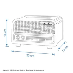 جای دستمال کاغذی سایان هوم مدل رادیو قدیمی طرح حصیر