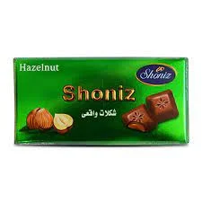 شکلات تخته ای شیری مغز فندق شونیز (100 گرم)