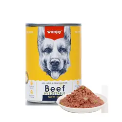 کنسرو سگ ونپی با طعم گوشت و سبزیجات Wanpy beef & vegetable وزن ۳۷۵ گرم