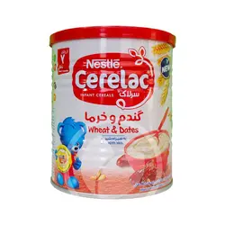 سرلاک گندم و خرما به همراه شیر نستله مناسب کودکان از پایان 7 ماهگی 400 گرم ~
