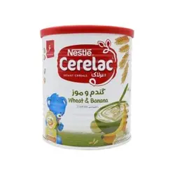 سرلاک گندم و موز به همراه شیر نستله