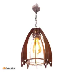 لوستر کلاسیک تک شعله چوب ام دی اف حباب دار مدل موشکی