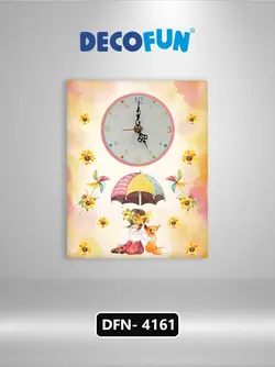 ساعت 30*20 طرح دختر و روباه و چتر