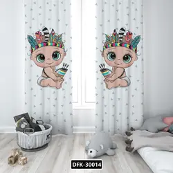 پرده پانچی اتاق کودک مدل نوزاد سرخپوست