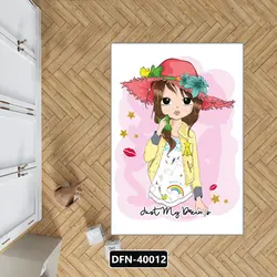 فرش اتاق کودک دختر و تاب و کلاه