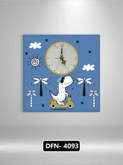 ساعت 30*30 طرح دایناسور و اسکوتر