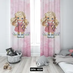پرده پانچی اتاق کودک مدل دختر عروسک