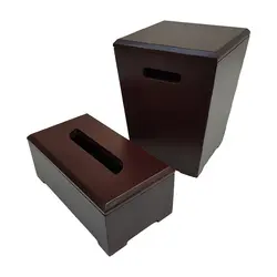 ست سطل و دستمال پایه چوبی