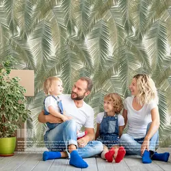 کاغذ دیواری زیبا طرح برگ آلبوم راکتور کد 8094