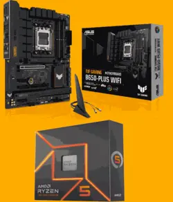 پردازنده RYZEN 5-7600X + مادربرد ASUS B650 tuf plus wifi