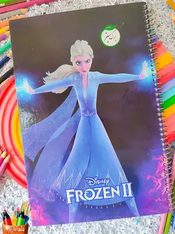 دفتر نقاشی بزرگ طرح السا Frozen + همراه با وایت برد