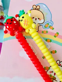 اتود دخترانه سیلیکونی طرح توت فرنگی و آناناس