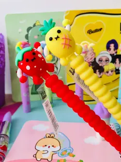 اتود دخترانه سیلیکونی طرح توت فرنگی و آناناس