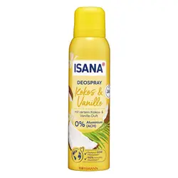 مشخصات، قیمت و خرید اسپری دئودورانت زنانه ایسانا نارگیل و وانیل Isana deospray