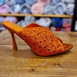 کفش صندل مجلسی زنانه مدل سنگ کاری شده پاشنه ۱۰ سانت