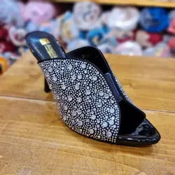 کفش صندل مجلسی زنانه مدل سنگ کاری شده پاشنه ۱۰ سانت