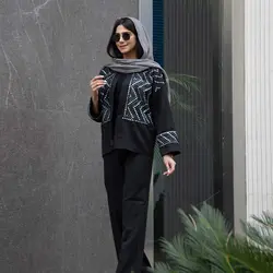 مانتو کتی پولک دوزی مخمل 2405 ROSSELLA