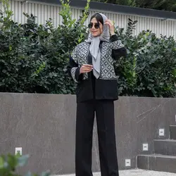 مانتو کتی پولک دوزی مخمل 2405 ROSSELLA