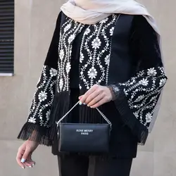 مانتو خرجکار هندی استین پلیسه BELUE MARLIN