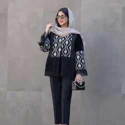 مانتو خرجکار هندی استین پلیسه BELUE MARLIN