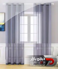 مشخصات، قیمت و خرید مجموعه دو عددی پرده پانچ حریر سرمه ای