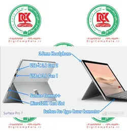 سرفیس لپ تاپ 12.3 اینچ 5 مگاپیکسل لمسی Microsoft Surface Pro 7 i5 1035G4 رنگ پلاتینی نسل 10 همراه با کیبرد گارانتی تا 1 سال فروش آنلاین، حضوری و اقساطی