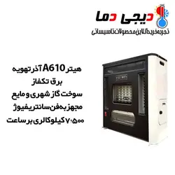 مینی هیتر گازی چدنی فن دار A610 آذرتهویه