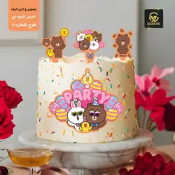 تصویر و تاپر کیک خرس قهوه ای