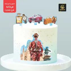 تصویر و تاپر کیک مردانه