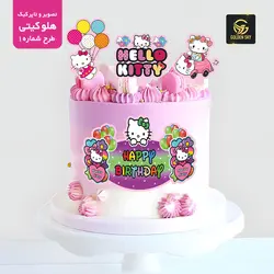 تصویر و تاپر کیک هلو کیتی