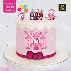 تصویر و تاپر کیک هلو کیتی