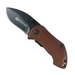 چاقو جیبی  مدل Da33 از برند بوکر و به رنگ چوب قرمز جگری