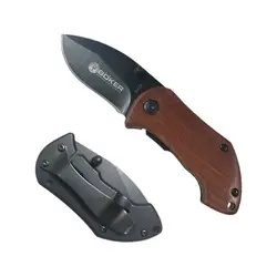 چاقو جیبی  مدل Da33 از برند بوکر و به رنگ چوب قرمز جگری