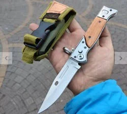 چاقو جیبی طرح کلاش سرنیزه همراه با کیف ضد زنگ 20 سانتی cccp