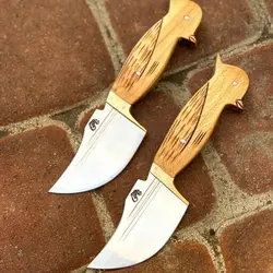 چاقو دسته زنجان فولادی بسیار تیز همراه با غلاف