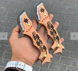 چاقوی کلکسیونی تیغه طرح دمشقی طول کار 20 سانت