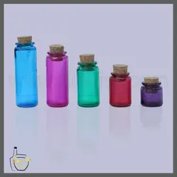 ویال استوانه ای رنگی درب چوب پنبه ای