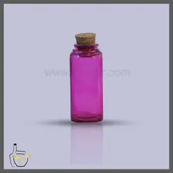 ویال چهارگوش درب چوب پنبه ای رنگی سایز 2