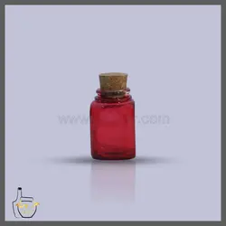 ویال چهارگوش درب چوب پنبه ای رنگی سایز 4