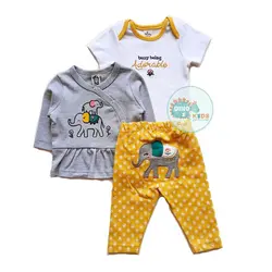 ست 3 تکه جلو دکمه‌دار کد 201002