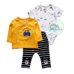 ست 3 تکه جلو دکمه‌دار کد 201006