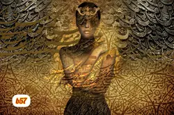 پوستر دیواری چهره و خوشنویسیb57