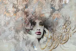 پوستر دیواری لاکچری خوشنویسی و چهره