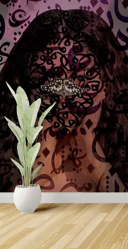 پوستر دیواری مدرن چهره و خوشنویسی