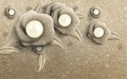 پوستر دیواری طرح گلهای ماسه ای زیبا