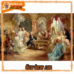 خرید پوستردیواری نقاشی نوازنده پیانو و چنگ