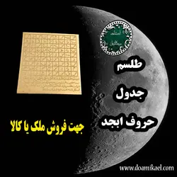 لوح فلزی جدول حروف ابجد